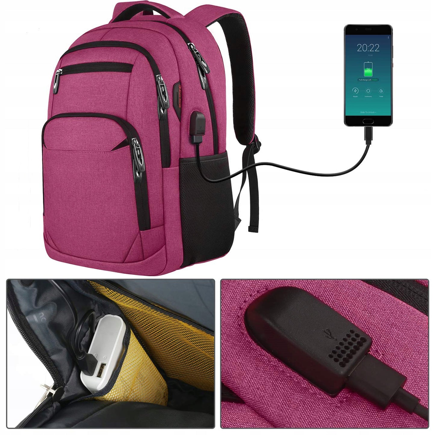 Ceļojumu mugursoma / soma, ar USB savienojumu