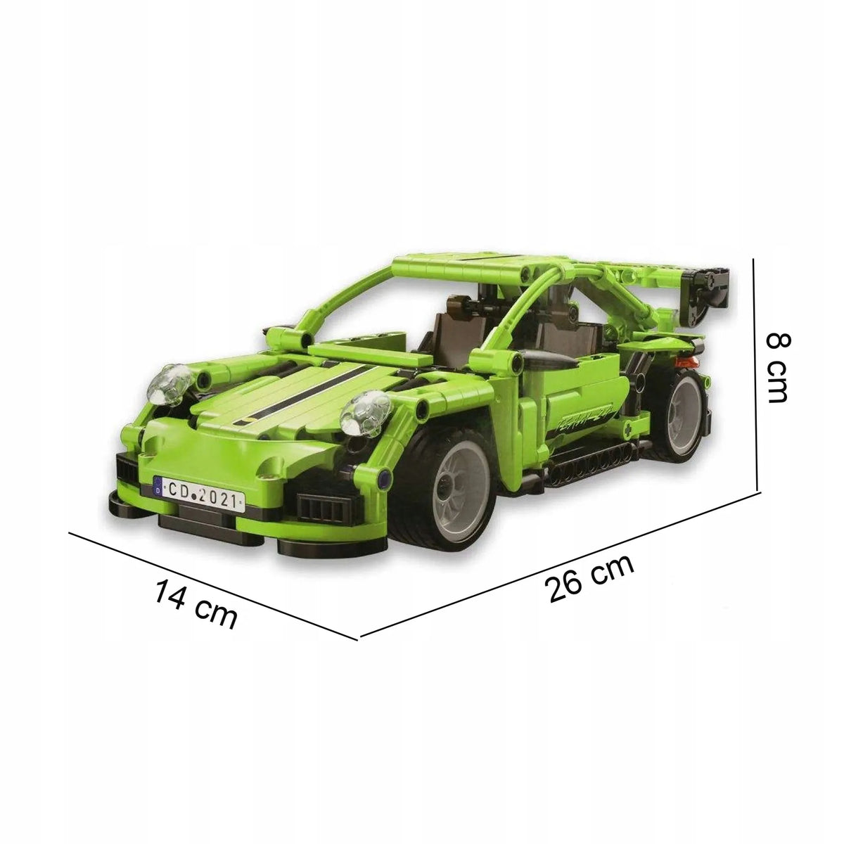 CaDA konstruktorius „Legend Sports Car“ – lenktyninis automobilis su pull-back pavara, 387 detalės