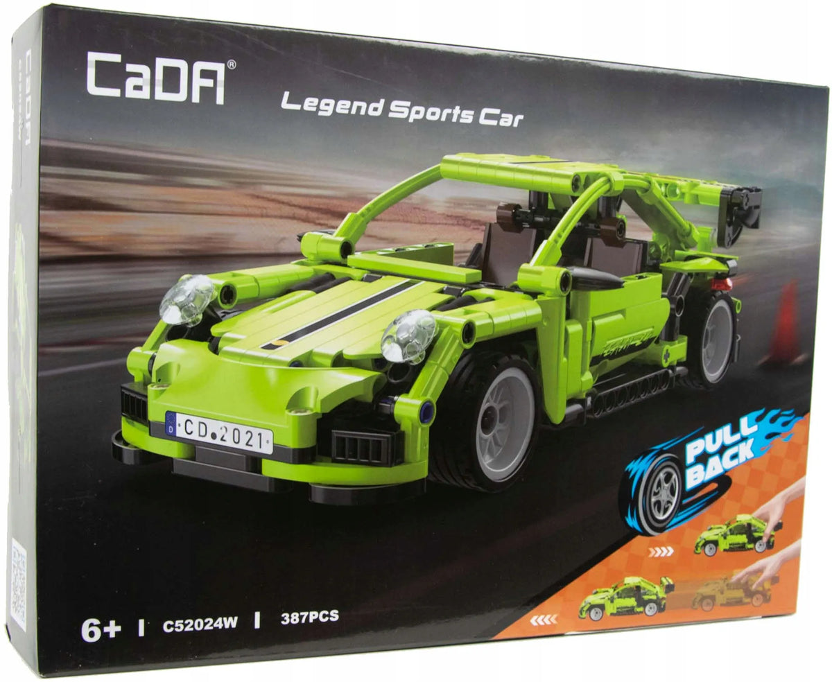 CaDA konstruktorius „Legend Sports Car“ – lenktyninis automobilis su pull-back pavara, 387 detalės