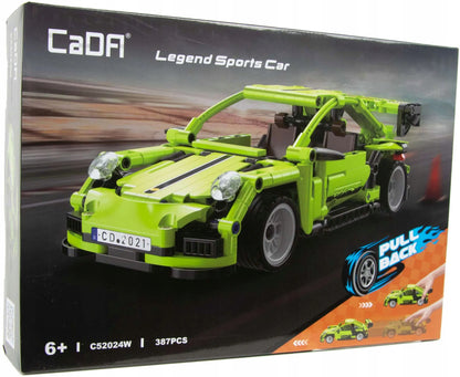 CaDA konstruktorius „Legend Sports Car“ – lenktyninis automobilis su pull-back pavara, 387 detalės