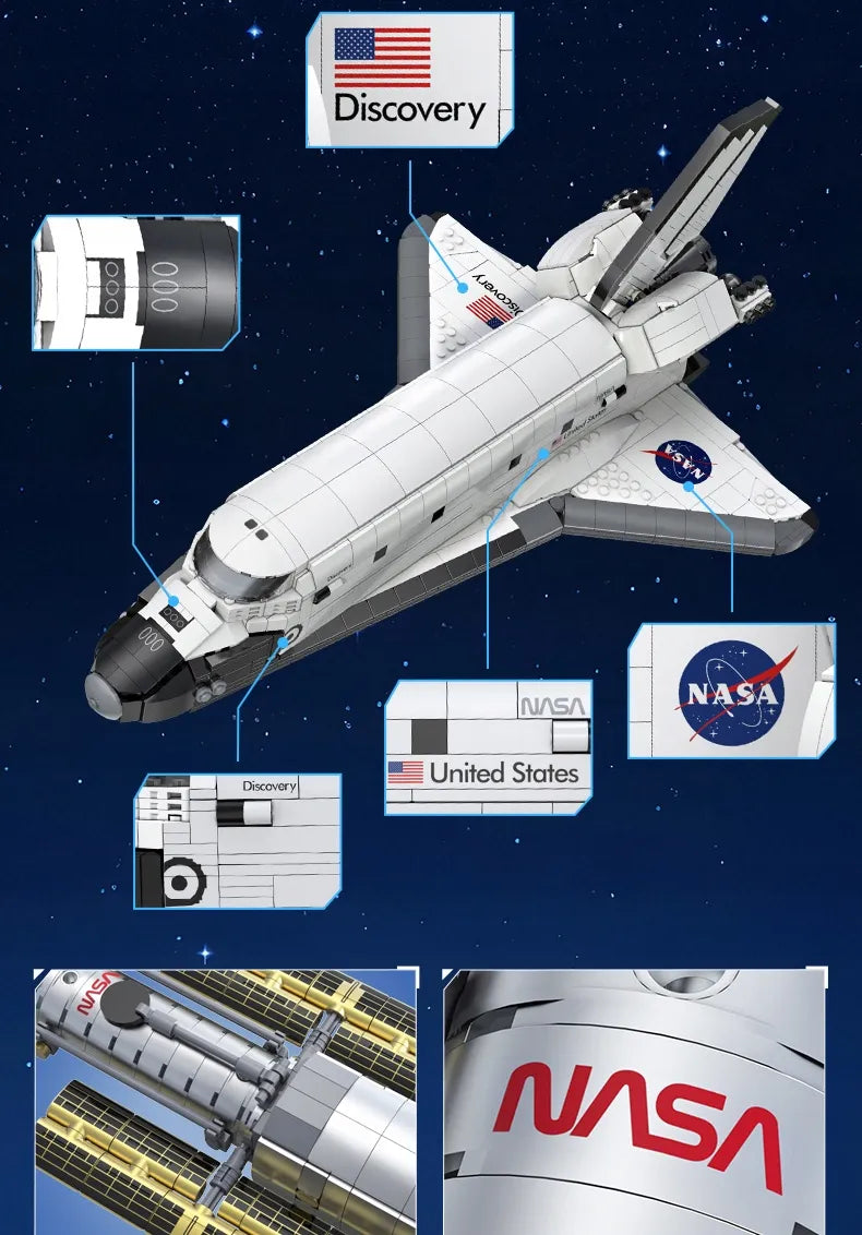 CaDA NASA kosminio erdvėlaivio „Discovery Space Shuttle“ konstruktorius, 1827 elementai