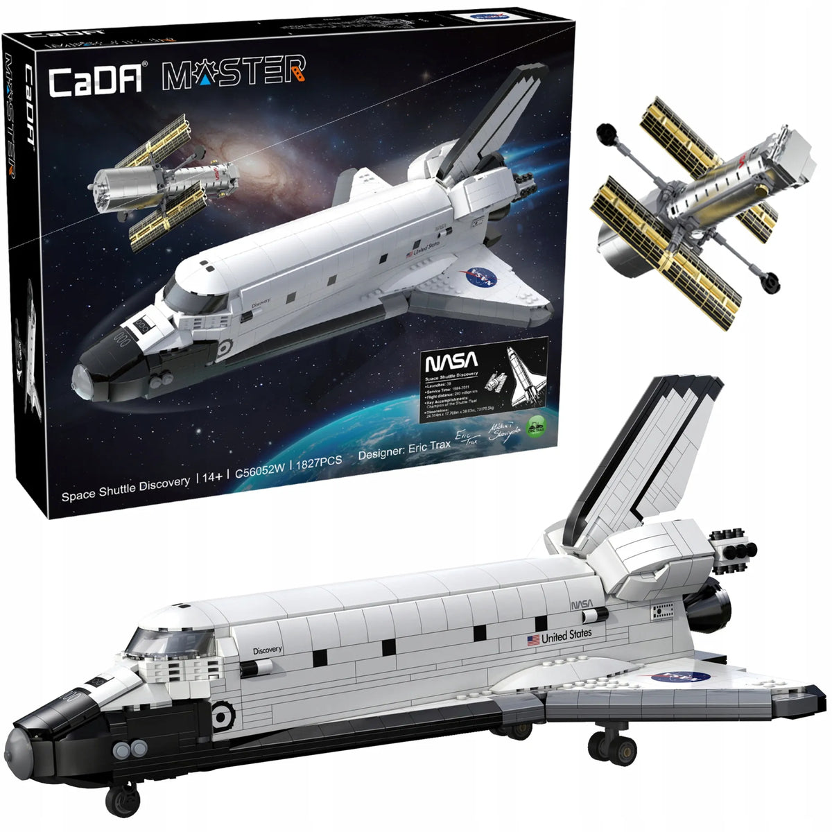 CaDA NASA kosminio erdvėlaivio „Discovery Space Shuttle“ konstruktorius, 1827 elementai