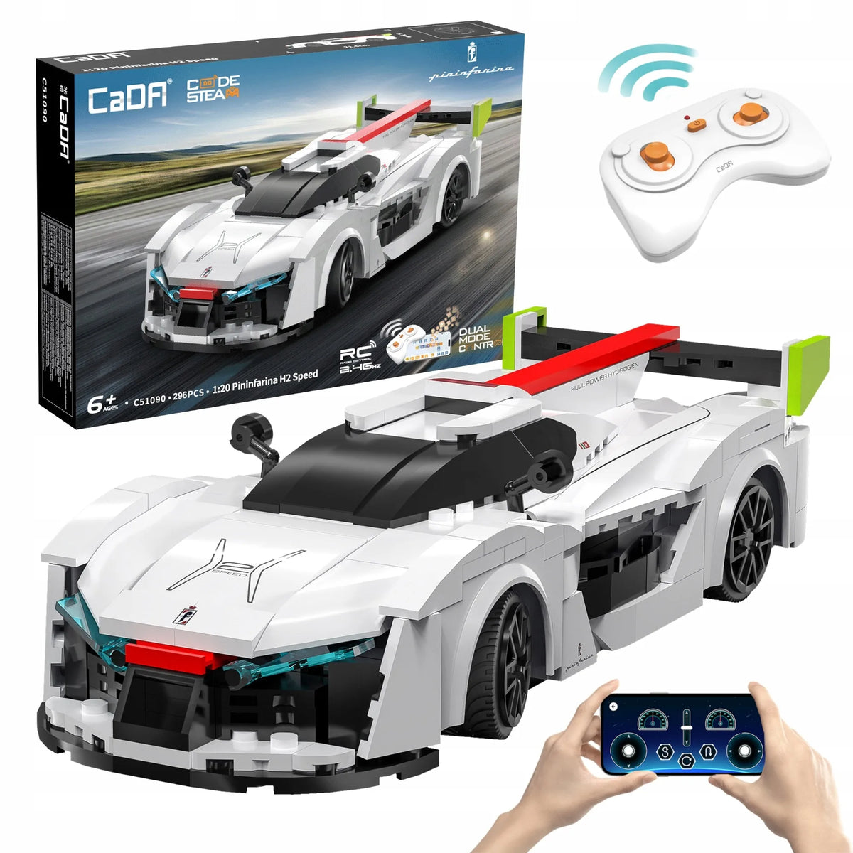 CaDA Pininfarina H2 Speed nuotoliniu būdu valdomas konstruktorius, Dual Mode RC