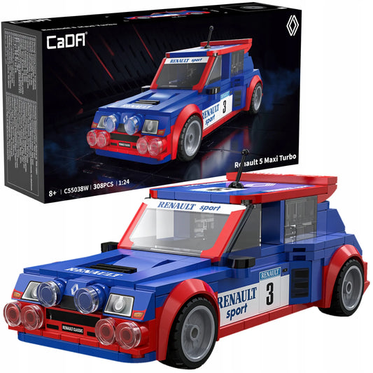 CaDA Renault 5 Maxi Turbo WRC 1:24 ralio automobilio konstruktorius, 308 dalių