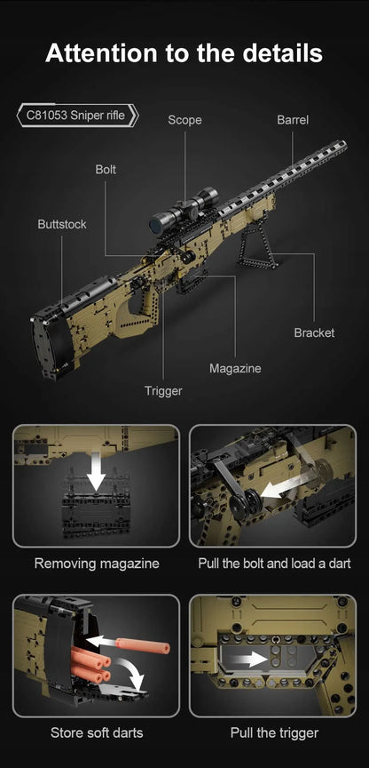 CaDA šaudantis snaiperio šautuvo konstruktorius „Sniper Rifle“, 978 dalių