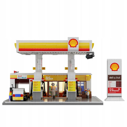 CaDA Shell degalinės konstruktorius, 1309 detalės, LED apšvietimas