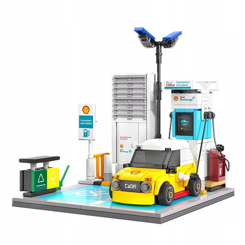CaDA Shell elektromobilių įkrovimo stoties konstruktorius, 308 dalys, nuo 8 metų