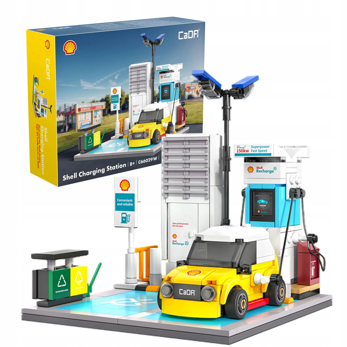 CaDA Shell elektromobilių įkrovimo stoties konstruktorius, 308 dalys, nuo 8 metų