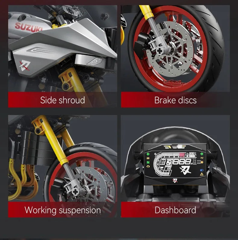 CaDA Suzuki Katana motociklo konstruktorius, 1104 detalės, C59021W