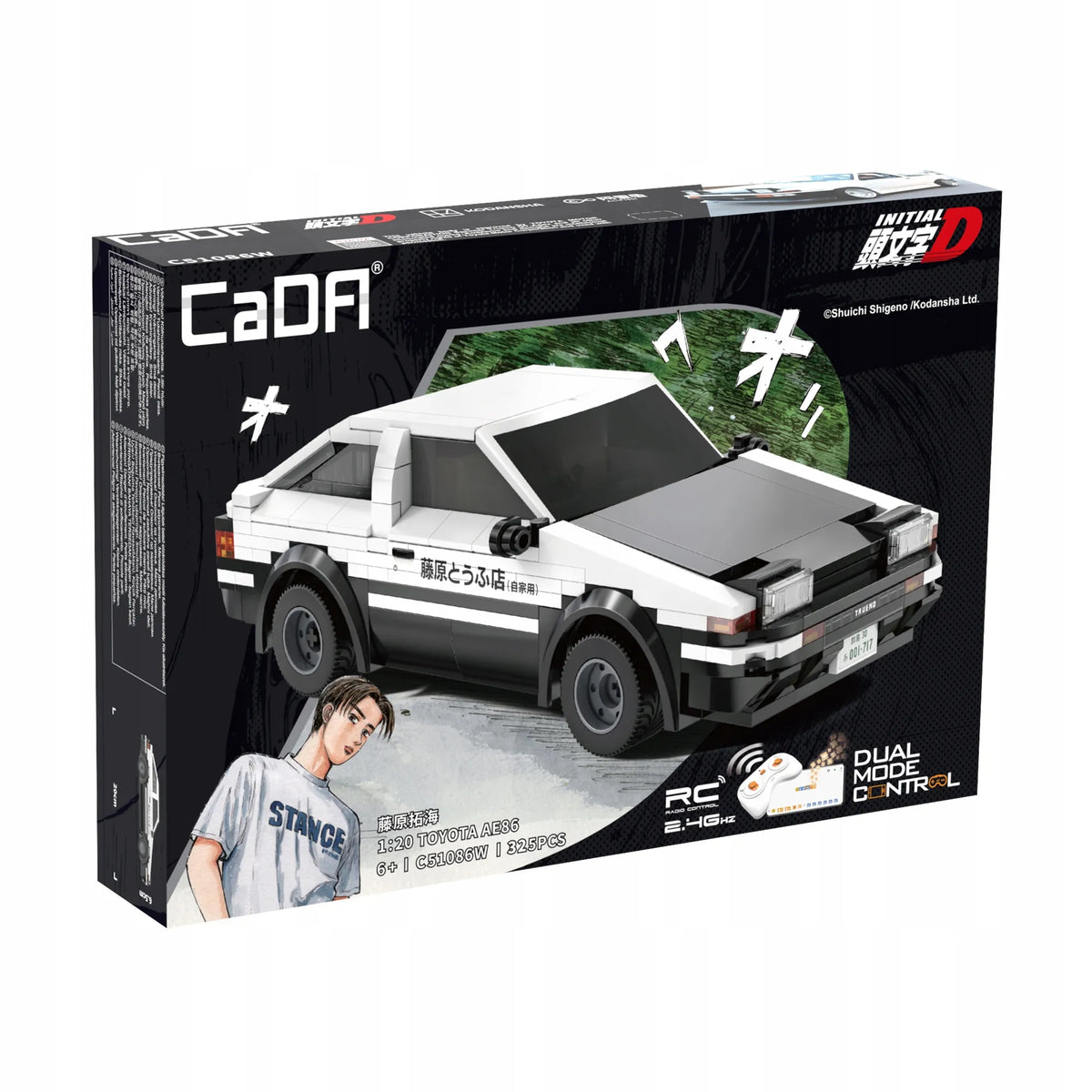 CaDA Toyota Trueno AE86 Initial-D manga anime nuotoliniu būdu valdomas RC konstruktorius