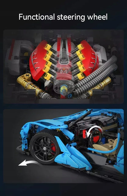CaDA V12 Hypercar sportinio automobilio konstruktorius, 3865 detalės, 60 cm