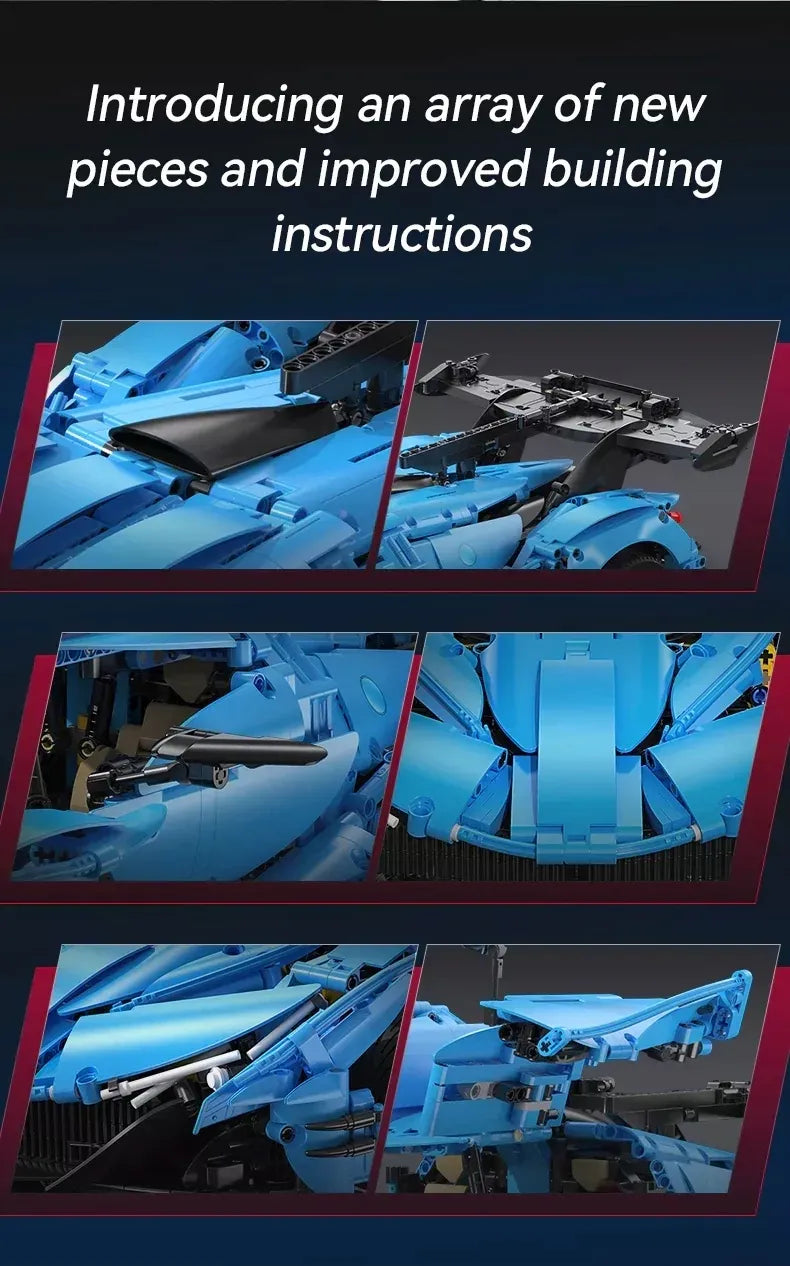 CaDA V12 Hypercar sportinio automobilio konstruktorius, 3865 detalės, 60 cm
