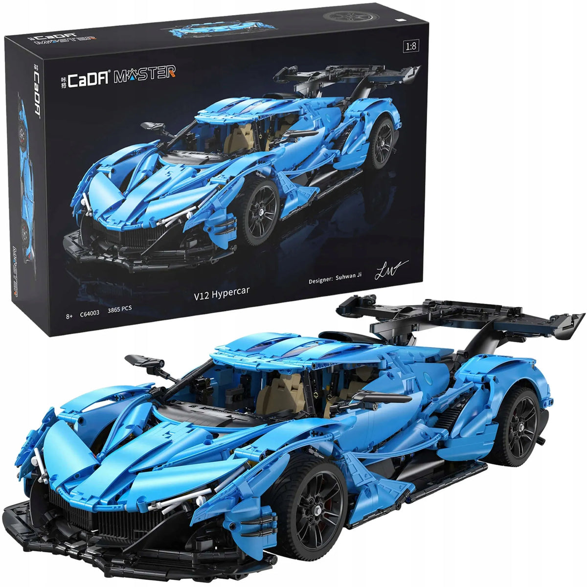 CaDA V12 Hypercar sportinio automobilio konstruktorius, 3865 detalės, 60 cm