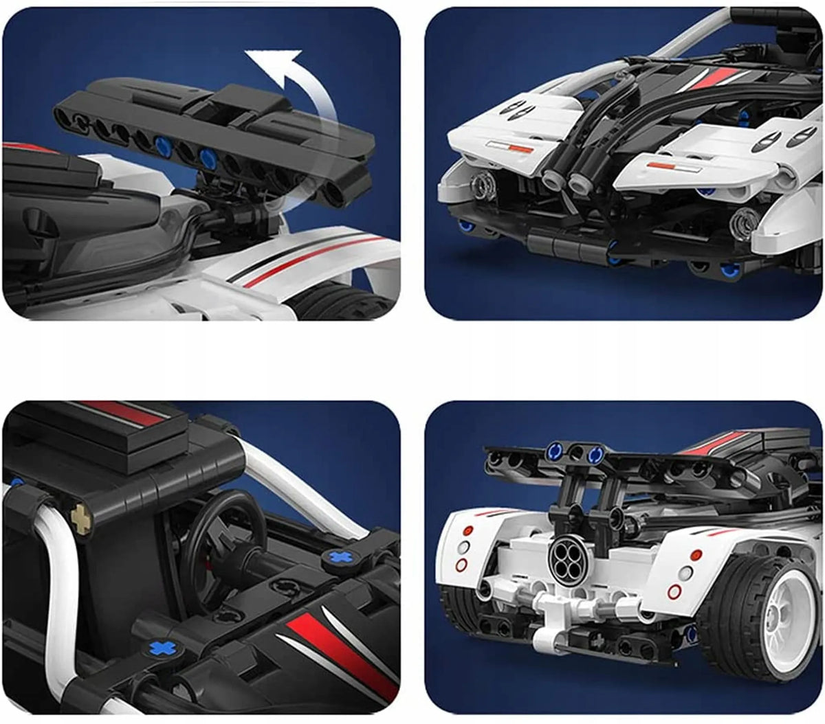CaDA Z-Wind sportinio automobilio konstruktorius su pull-back pavara, 321 detalė