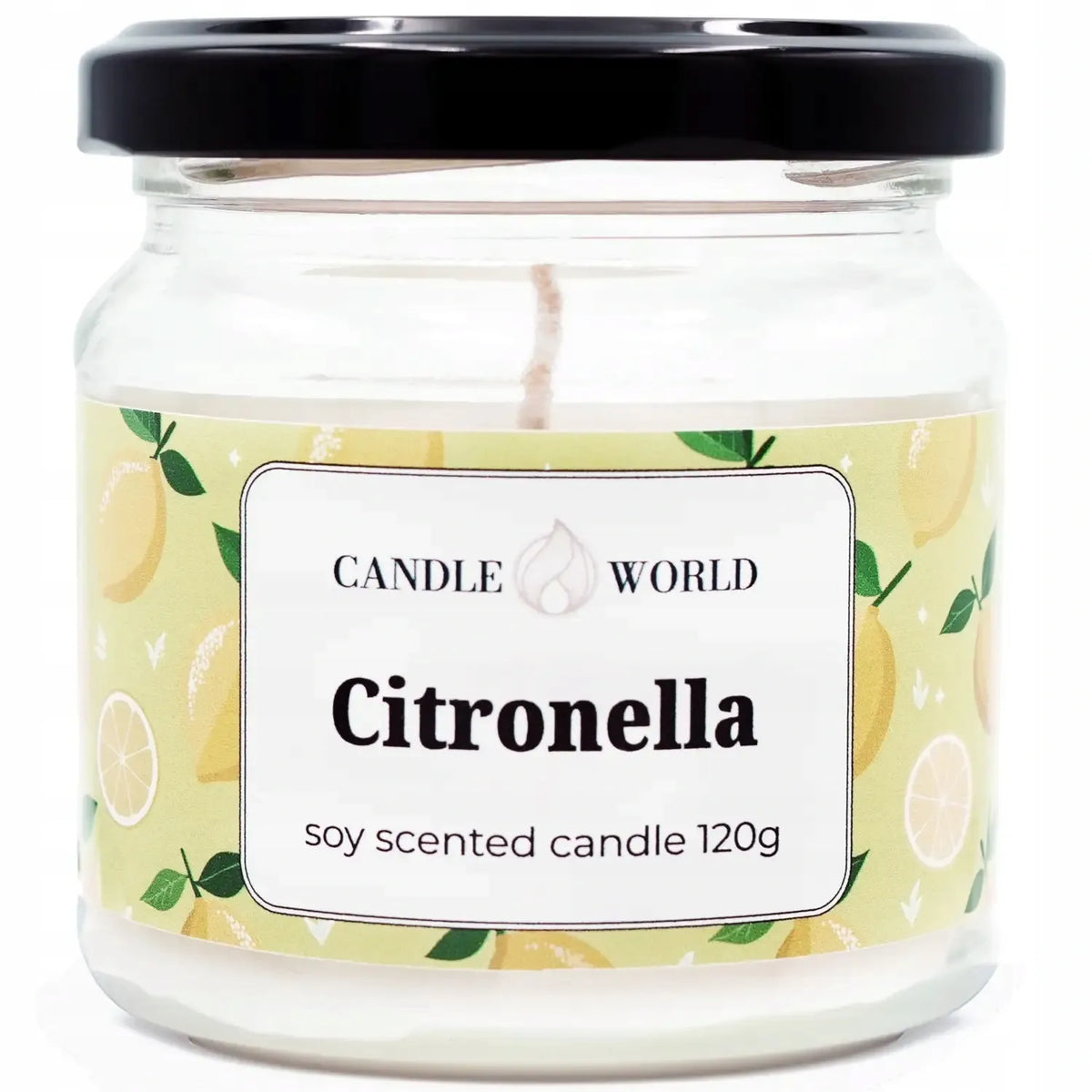 Candle World sojinė kvapioji žvakė nuo uodų Citronella stiklainyje 120 g