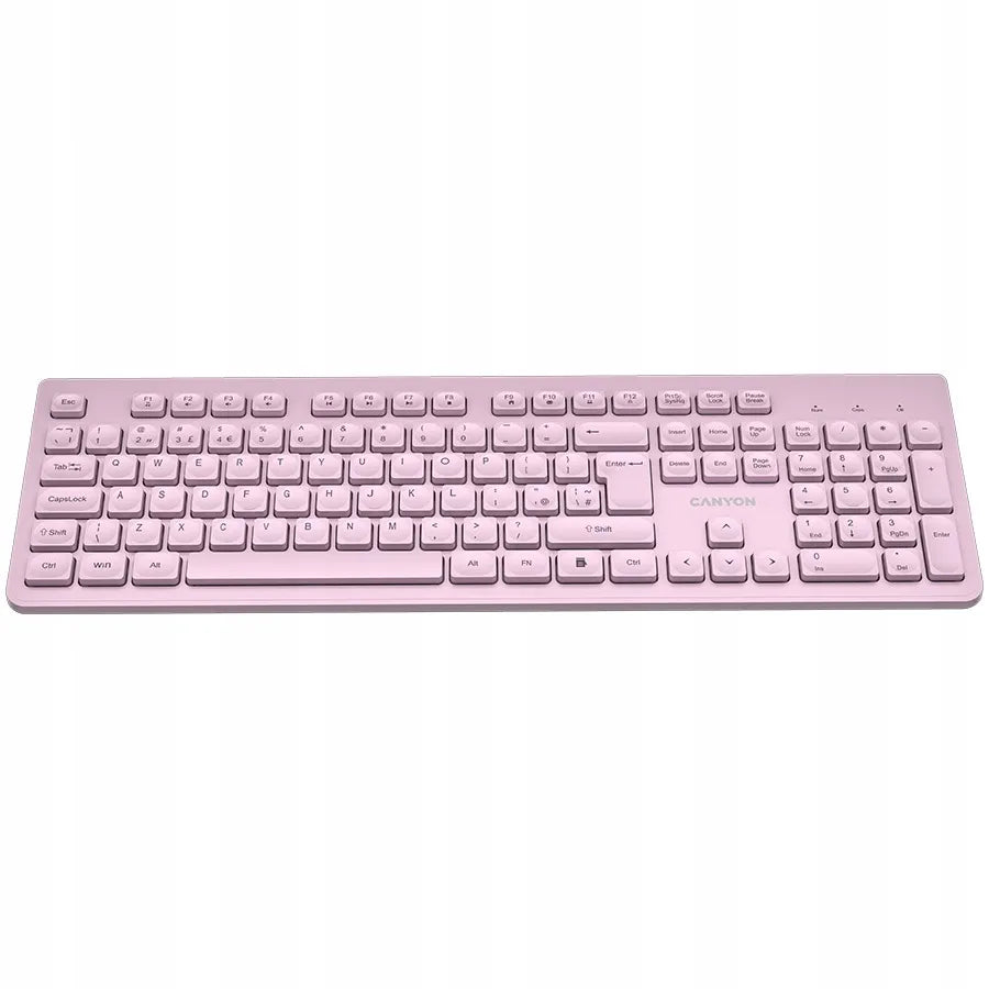 CANYON HKB-W01 belaidė mechaninė klaviatūra, US international QWERTY, rožinė