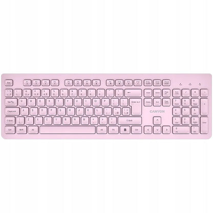 CANYON HKB-W01 belaidė mechaninė klaviatūra, US international QWERTY, rožinė