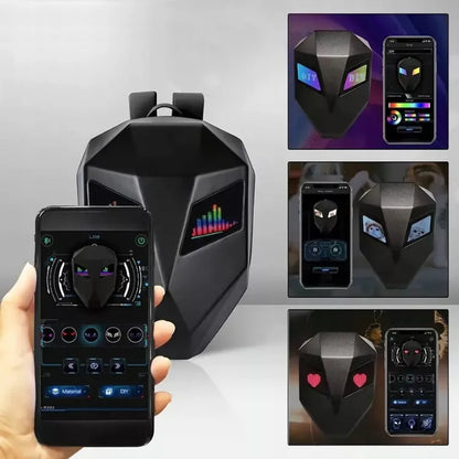 Motociklo kuprinė su LED akimis – neperšlampama, su Bluetooth