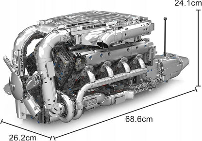 „COIL 10168“ V8 variklio su dviem turbokompresoriais konstruktorius, 2899 detalės