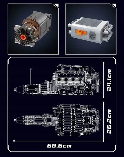„COIL 10168“ V8 variklio su dviem turbokompresoriais konstruktorius, 2899 detalės