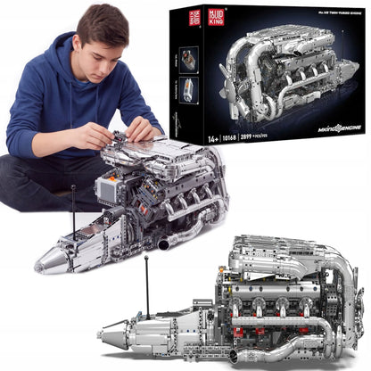 „COIL 10168“ V8 variklio su dviem turbokompresoriais konstruktorius, 2899 detalės