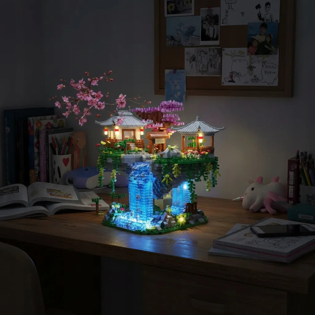 COIL japoniško zen sodo konstruktorius su LED, 2705 detalės