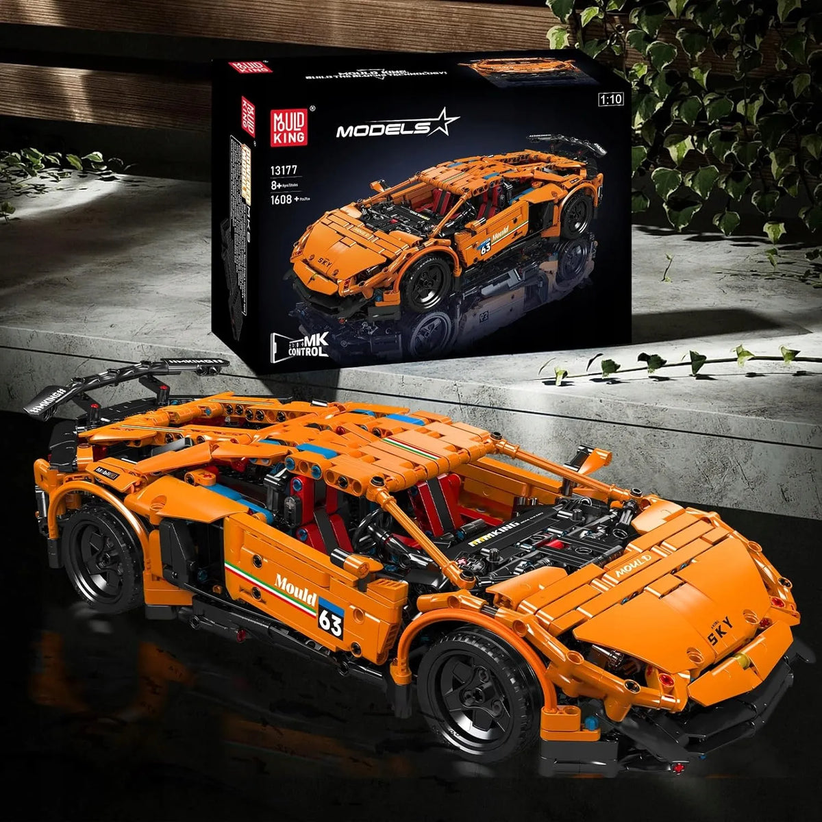 „Coil“ Lamborghini Aventador SVJ konstruktorius, 1620 detalių, nuotoliniu būdu valdomas automobilis