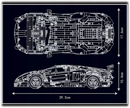 „Coil“ Lamborghini Aventador SVJ konstruktorius, 1620 detalių, nuotoliniu būdu valdomas automobilis