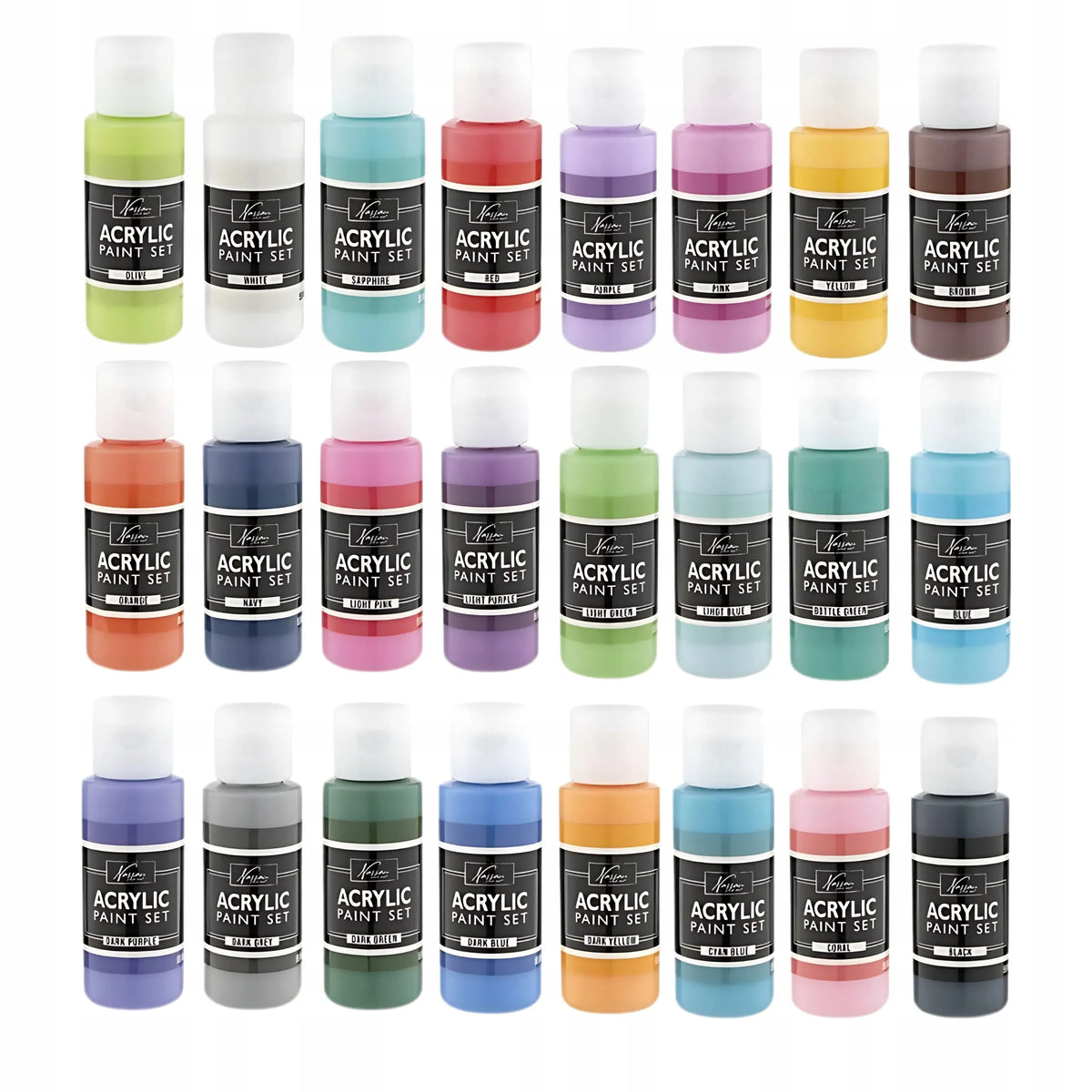 „Craft Sensations“ akrilinių dažų rinkinys, 24 × 59 ml, su 12 teptukų, 36 dalių