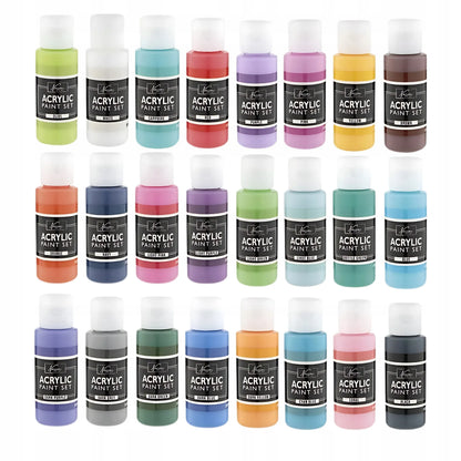 „Craft Sensations“ akrilinių dažų rinkinys, 24 × 59 ml, su 12 teptukų, 36 dalių