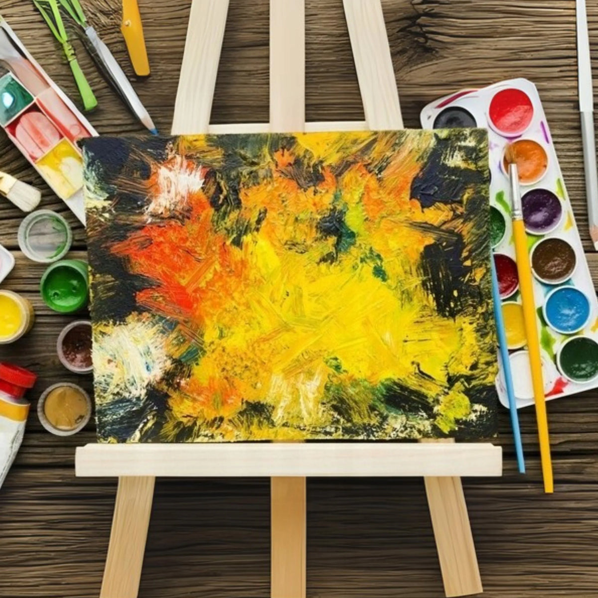 „Craft Sensations“ akrilinių dažų rinkinys, 24 × 59 ml, su 12 teptukų, 36 dalių
