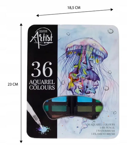 „Creative Artist“ akvareliniai dažai tabletėmis, 36 spalvų rinkinys