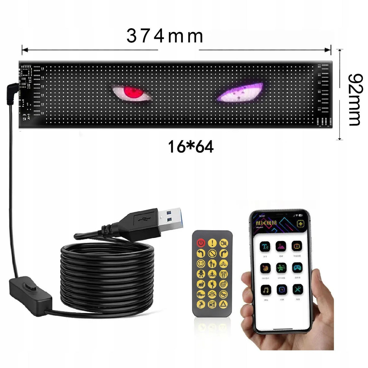 Automobilinė LED juosta „Velnio akys“ sunkvežimiui TIR