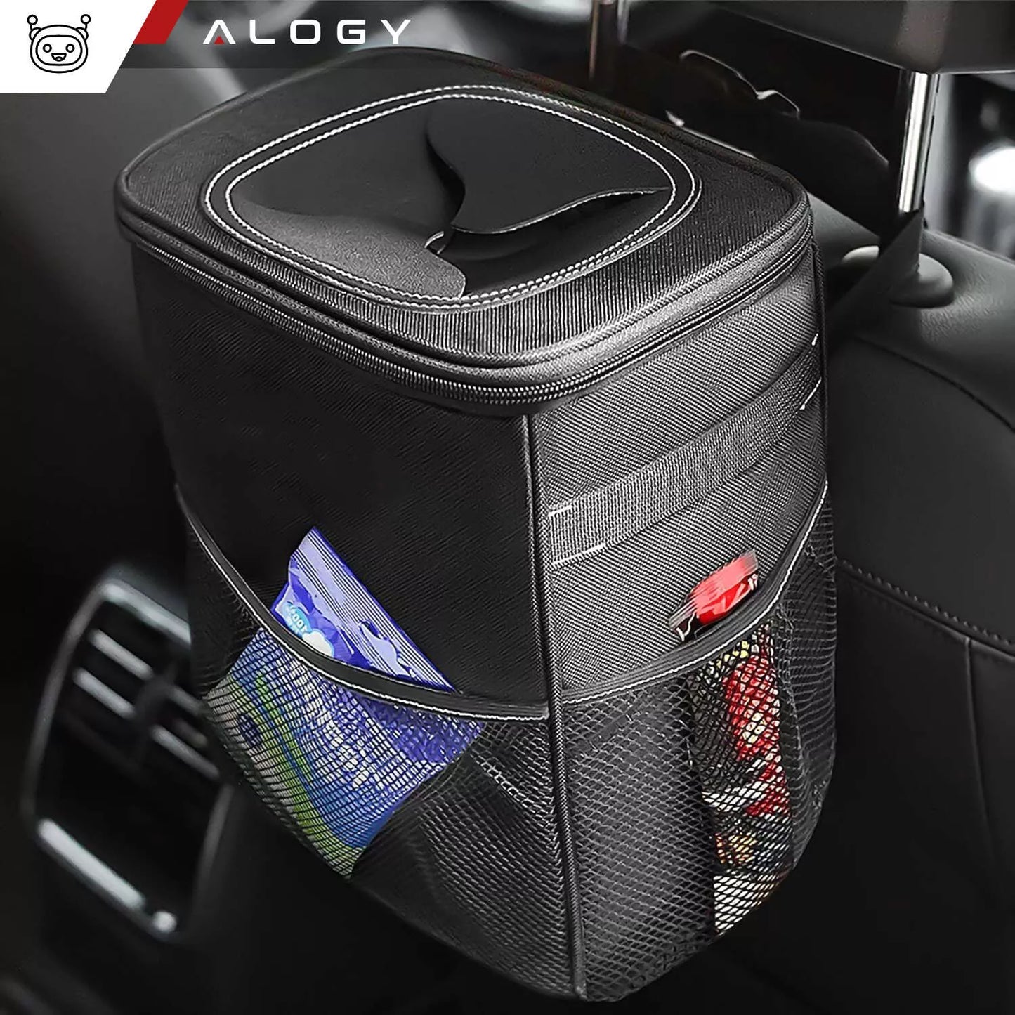 Automobilinė šiukšliadėžė organizatorius automobilio mažas 8L šiukšlių dėžutė termosinė krepšys