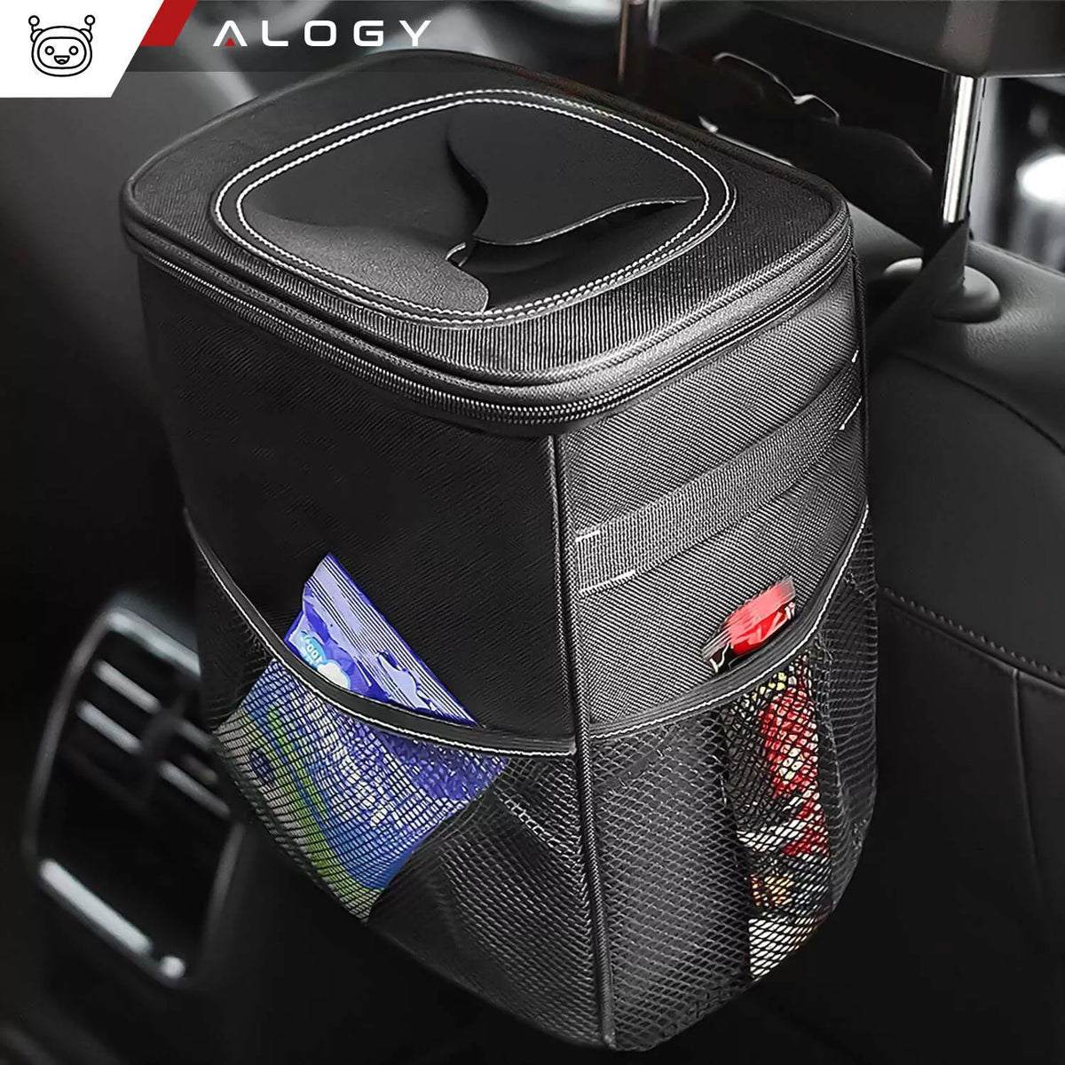Automobilinė šiukšliadėžė organizatorius automobilio mažas 8L šiukšlių dėžutė termosinė krepšys