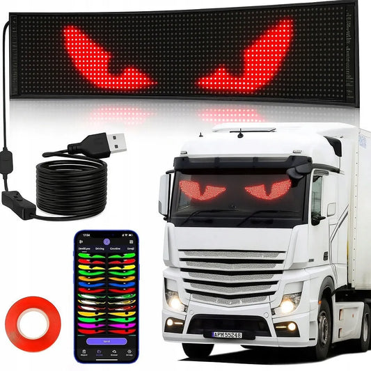 LED užrašas sunkvežimiui TIR lentelė vardas skydelis stiklui Bluetooth 38x10