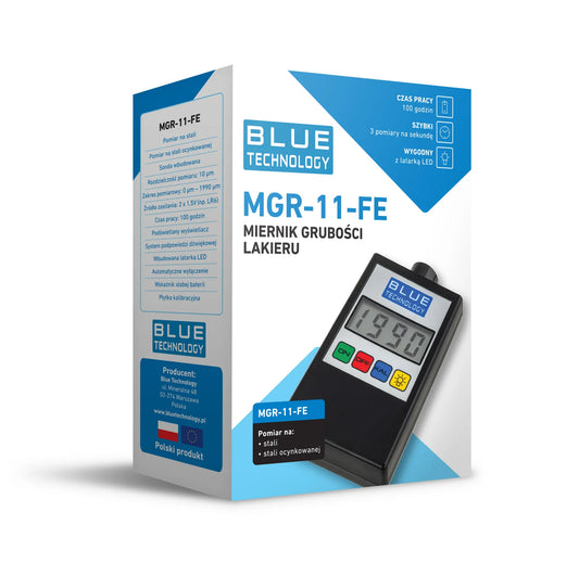Dažų storio matuoklis BLUE TECHNOLOGY MGR-11-FE, skirtas plienui