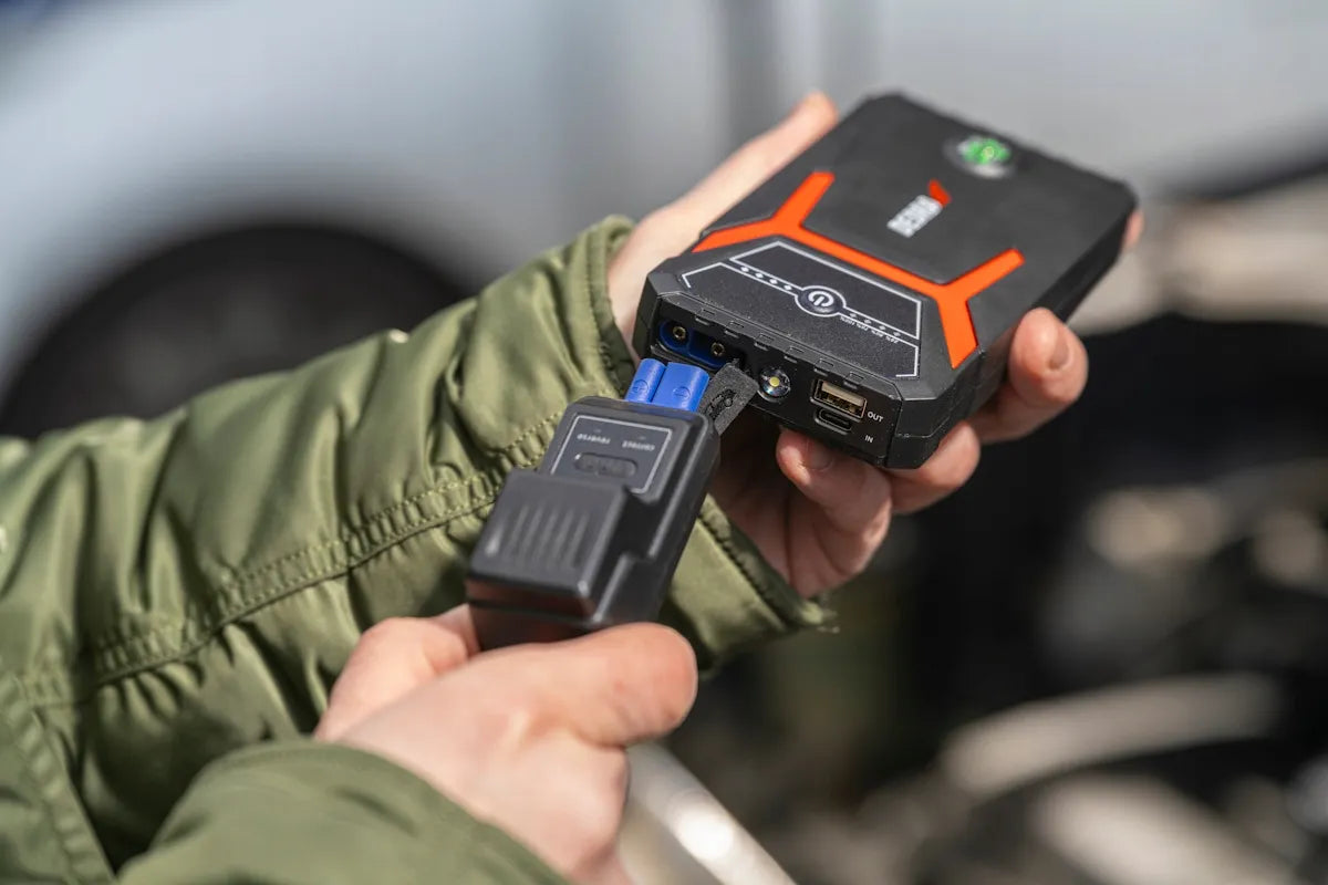 DEDRA DEPP0800 12 V 1200 A automobilio užvedimo įrenginys su žibintuvėliu