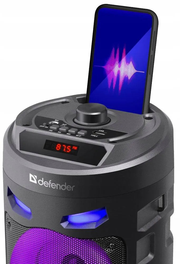 Defender CRASHBOOM 16 W „Bluetooth“ kolonėlė su karaoke, MP3, FM radiju, SD, AUX, TWS ir LED apšvietimu
