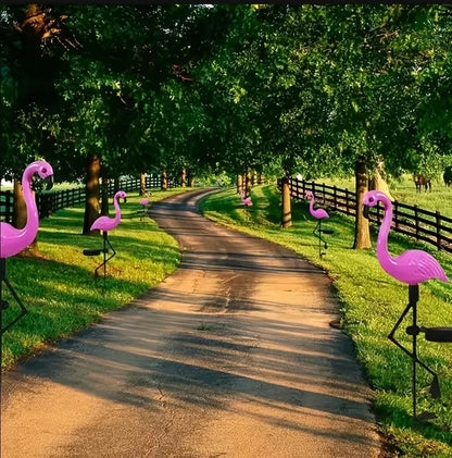Dekoracinė saulės energija maitinama flamingų sodo lempa LED 53 cm
