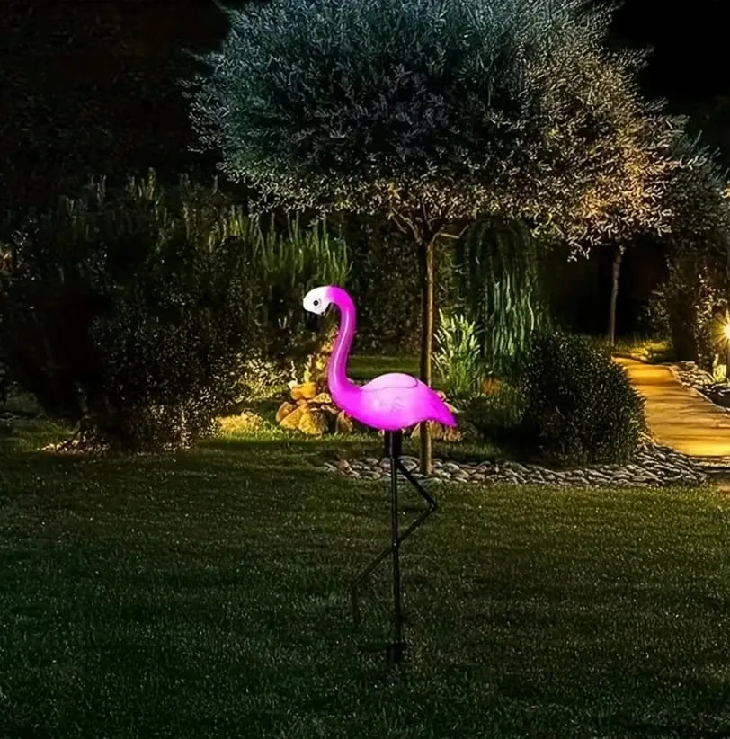 Dekoracinė saulės energija maitinama flamingų sodo lempa LED 53 cm