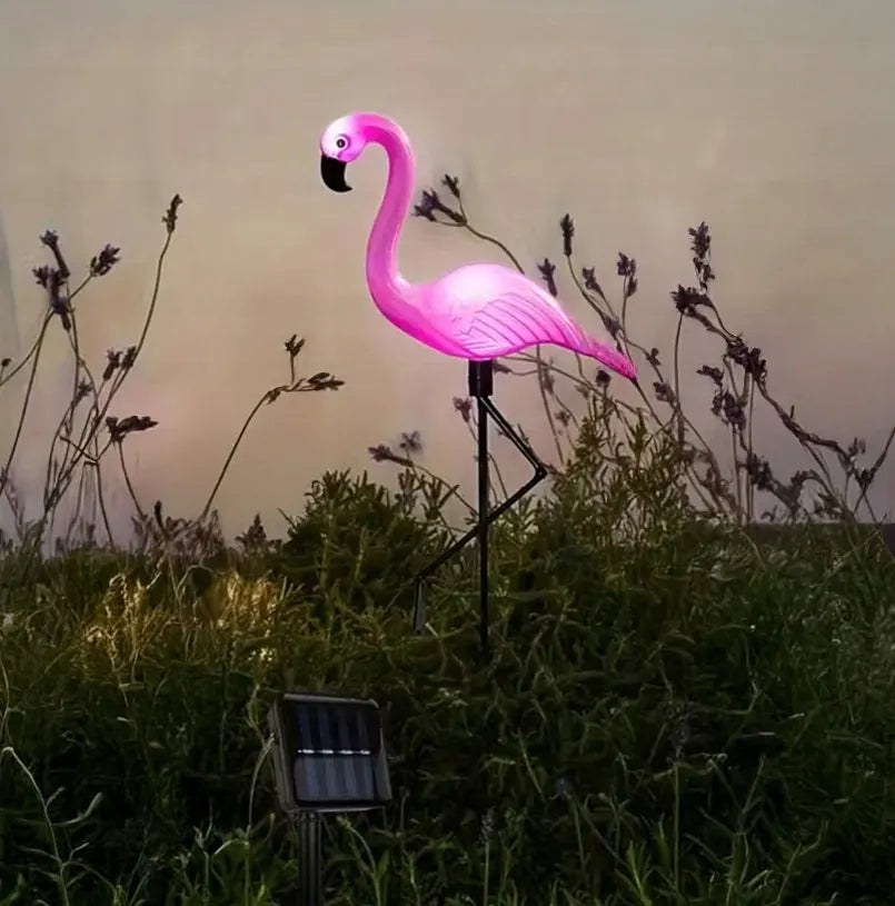 Dekoracinė saulės energija maitinama flamingų sodo lempa LED 53 cm