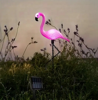 Dekoracinė saulės energija maitinama flamingų sodo lempa LED 53 cm