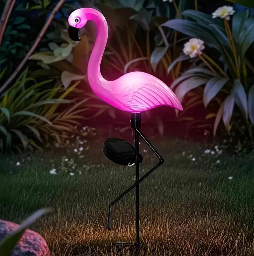 Dekoracinė saulės energija maitinama flamingų sodo lempa LED 53 cm