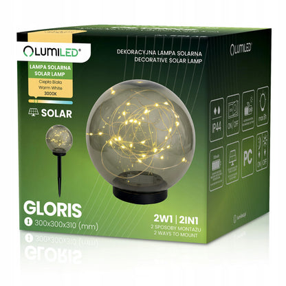 Dekoracinis LED saulės energija maitinamas sodo šviestuvas, įsmeigiamas į žemę, 30 cm