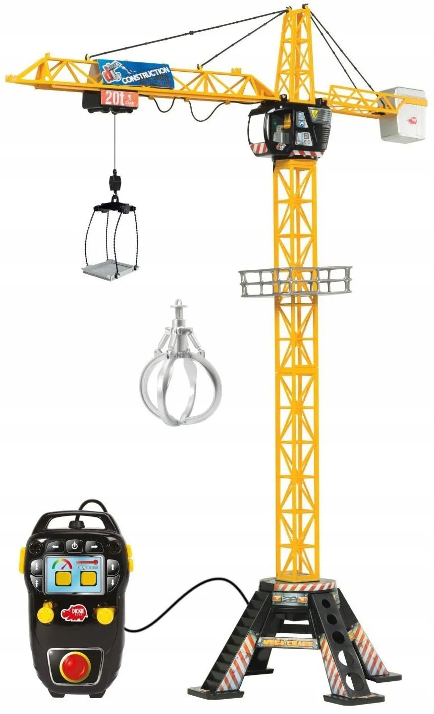 „Dickie Toys Mega Crane“ nuotoliniu būdu valdomas kranas, 120 cm