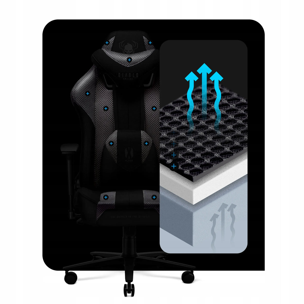 Didelė žaidimų kėdė DIABLO CHAIRS X-Player 2.0 King Size, juoda