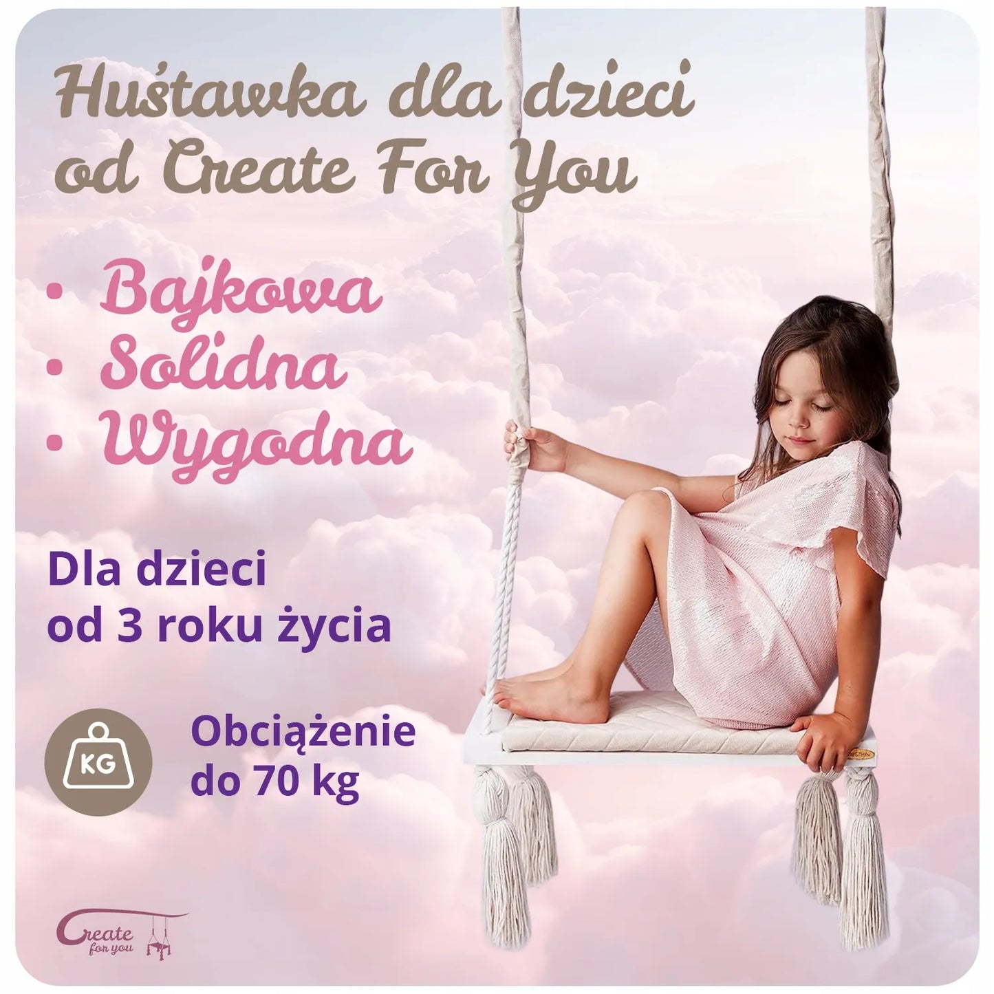 Didelės medinės vaikiškos sūpynės namams, dygsniuotos, SMĖLINĖS