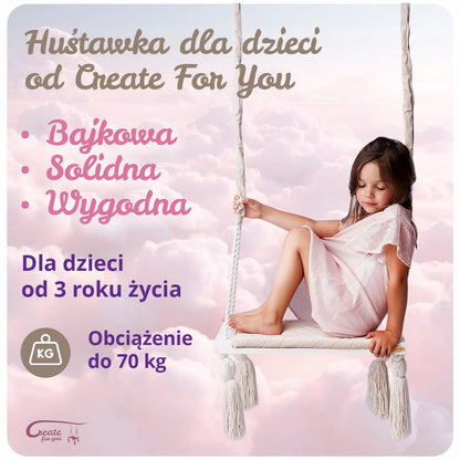 Didelės medinės vaikiškos sūpynės namams, dygsniuotos, SMĖLINĖS
