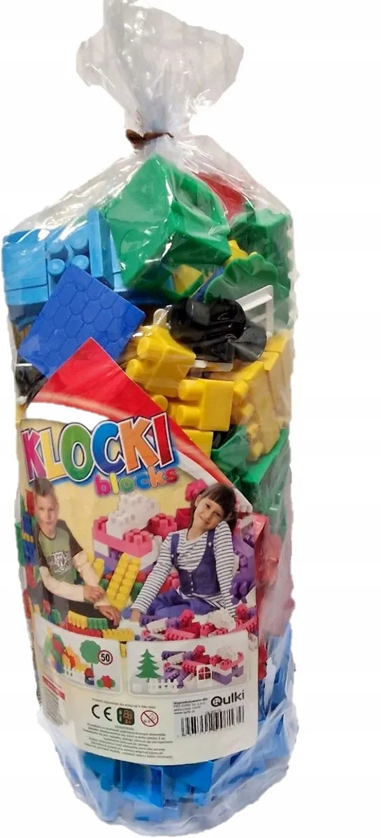 Didelės plastikinės konstruktoriaus kaladėlės QULKI, 200 vnt., 28 mm, spalvotas rinkinys